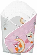 Rożki i beciki - Rożek niemowlęcy Minky + Bawełna, Dwustronny - Sowy nocą różowe - miniaturka - grafika 1