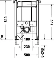 Stelaże i zestawy podtynkowe do WC - Duravit DuraSystem Stelaż podtynkowy WC niski WD1016000000 - odbiór osobisty: Kraków, Warszawa - miniaturka - grafika 1