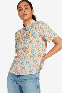 Wrangler Aztek Shirt Damska Koszula Z Krótkim Rękawem Tangerine W5N2Tixuj-L - Koszule damskie - miniaturka - grafika 1
