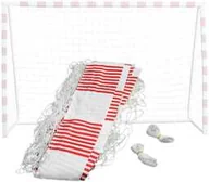 Piłka nożna - Siatka do bramki piłkarskiej Sandora Volley XL 300 x 200 x 90 cm biało czerwona - miniaturka - grafika 1