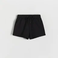 Spodenki damskie - Reserved - Szorty z dresowej dzianiny - czarny - miniaturka - grafika 1