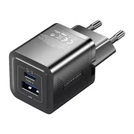 Ładowarki do telefonów - Ładowarka Sieciowa Vention FEQB0-EU USB-C USB-A GaN 30W Czarna - miniaturka - grafika 1