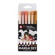 Dekoratorstwo - Zestaw pisaków pędzelkowych w odcieniach skóry, Sakura Koi Coloring Brush Pen, 6 szt. - miniaturka - grafika 1
