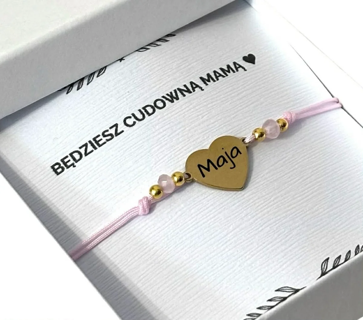 Prezent na baby shower bransoletka dla przyszłej mamy TWÓJ GRAWER