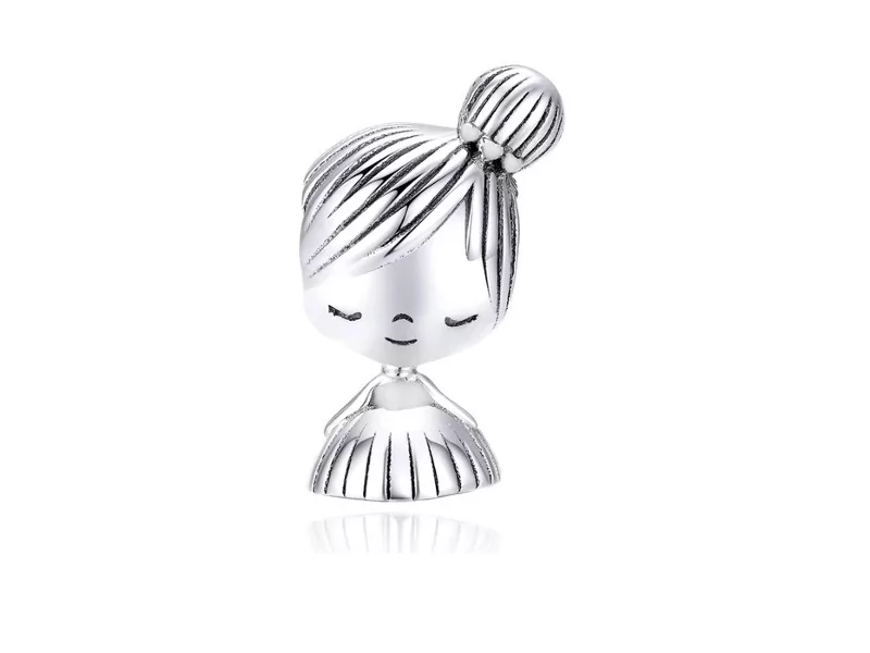 Pandora Valerio.pl Rodowany srebrny charms do dziewczynka w sukience girl srebro 925 NEW131 NEW131