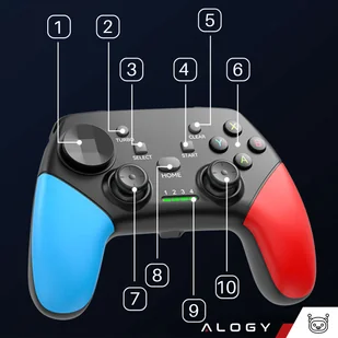 Gamepad Pad bezprzewodowy Bluetooth Alogy kontroler do gier + uchwyt na telefon Android iOS PS3 PS4 PC TV Nintendo Switch Joystick Czarny - Kontrolery gier na PC - miniaturka - grafika 7