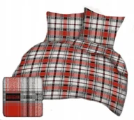 Pościel - pościel kora lux 220x220 + 2 poszewki K 339 krata czerwono czarna - miniaturka - grafika 1