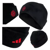 Czapki damskie - Czapka adidas Bayern Monachium Czarna Logo Uniwersalna Wywijana Ciepła - miniaturka - grafika 1