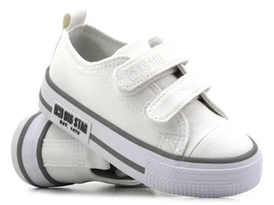Trampki, tenisówki dziecięce na rzepy - BIG STAR LL374016, białe - Big Star - Buty dla dziewczynek - miniaturka - grafika 1