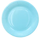 Dekoracje i nakrycia stołu na imprezę - Talerzyki Papierowe Niebieskie 18cm 6Szt - miniaturka - grafika 1