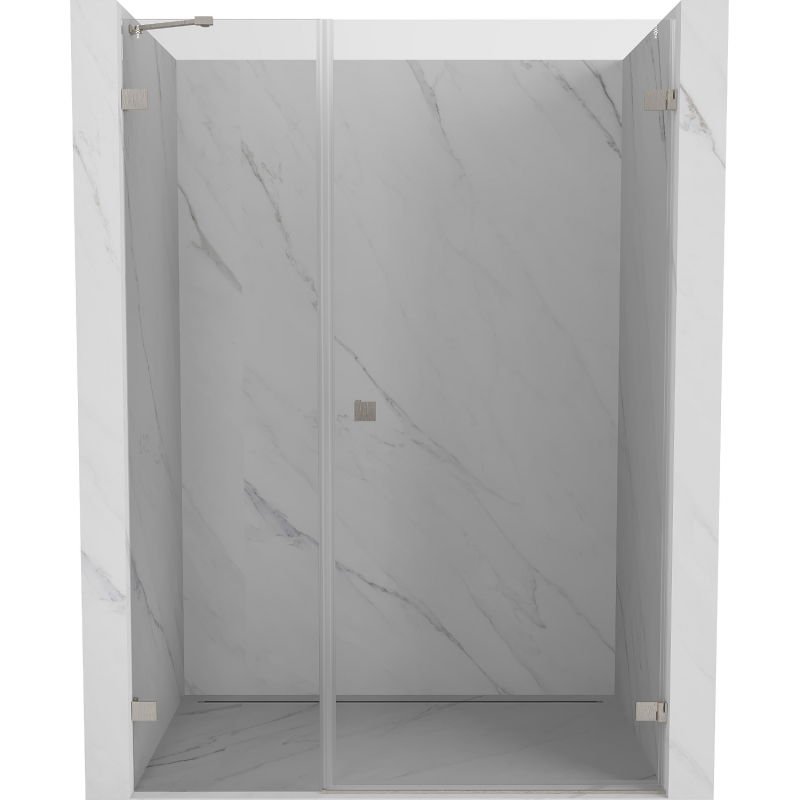 Mexen Lunar-B drzwi prysznicowe uchylne prawe 140 cm, transparent, nikiel szczotkowany - 832S-140-050-97-00-P