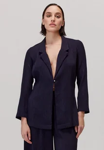 Żakiet wiskozowy Aria granatowy - Marynarki i żakiety damskie Żakiet wiskozowy Aria granatowy - Marynarki i żakiety damskie - miniaturka - grafika 1
