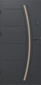 Drzwi zewnętrzne - O.K.DOORS Drzwi stalowe zewnętrzne wejściowe Wooden Eco 68 czarne 80 lewe - miniaturka - grafika 1