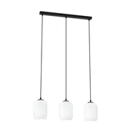 Lampy sufitowe - Verdi lampa wisząca 3xE27 czarna/opal 1435/3 - miniaturka - grafika 1