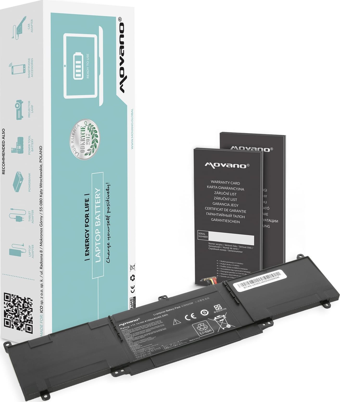 Bateria Movano Bateria Movano do Asus Zenbook UX303L, TP300L