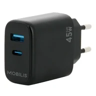 Ładowarki do telefonów - WALL CHARGER - 45W - 1 USB A +/1 USB C - GAN - miniaturka - grafika 1