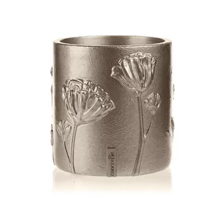 Doniczka Flower Deco, mosiądz, średnica 13cm - Podpórki do książek - miniaturka - grafika 1