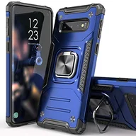 Etui i futerały do telefonów - IDYStar Etui na Galaxy S10 Plus, hybrydowe etui testowe z mocowaniem na karty, podpórka, wąski krój, ochronne etui na telefon Samsung Galaxy S10 Plus, niebieskie - miniaturka - grafika 1