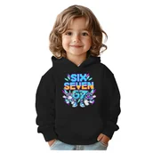 Bluzy dla dziewczynek - BLUZA DZIECIĘCA Z KAPTUREM 67 SIX SEVEN KLOCKI VIRAL 146-152 PREZENT - miniaturka - grafika 1