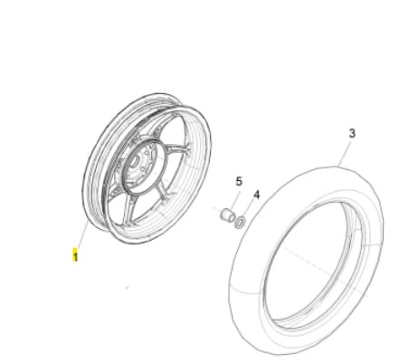Piaggio Obręcz tylna dla Liberty 125 Iget, 1C002949R