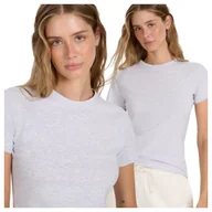 Koszulki i topy damskie - Koszulka damska bawełniana slim 4F 4FWMM00TTSHF2255-27M Szary Roz. XL - miniaturka - grafika 1