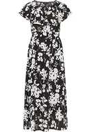 Sukienki - faina Sukienka midi z nadrukiem na całej powierzchni, damska 19223065, czarny biały, S - miniaturka - grafika 1