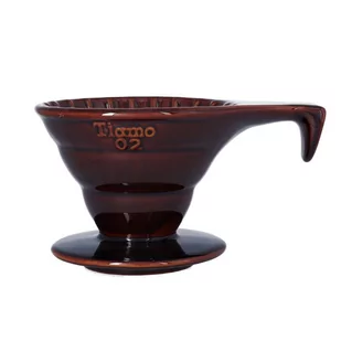 TIAMO Ceramiczny drip Tiamo z rączką V02 Biały 4715660755349 - Zaparzacze i kawiarki - miniaturka - grafika 1