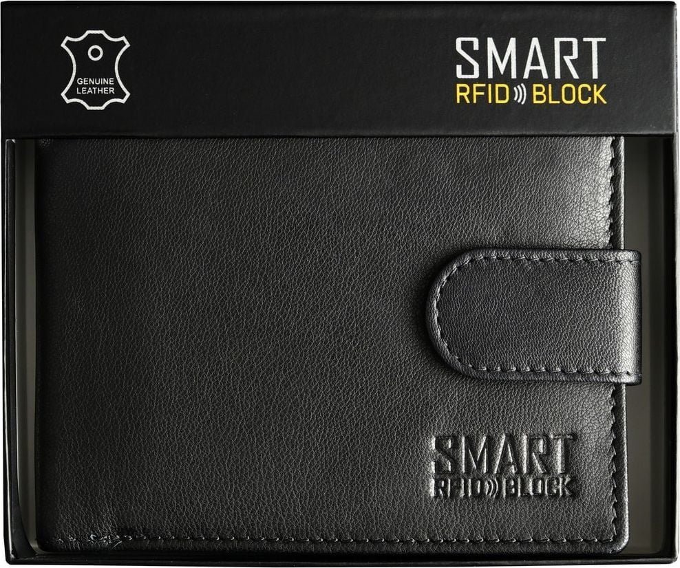 KORUMA Portfel męski na zamek z ochroną RFID czarny SM-907GBL Uniwersalny