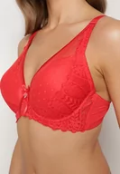 Biustonosze - Czerwony Usztywniany Biustonosz z Delikatną Koronką Foralia - miniaturka - grafika 1