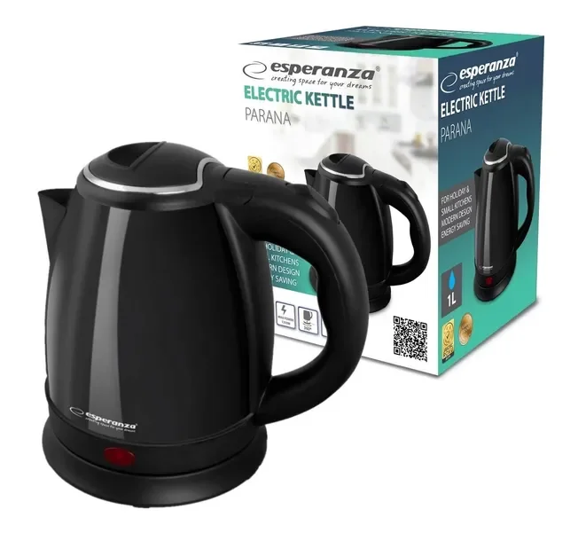 Esperanza Czajnik Elektryczny Parana 1.0 L Elegancki Stal Nierdzewna Kuchni