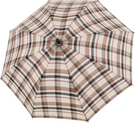 Parasole - Parasol automatyczny Fiber Burgund w kratę beżowy - miniaturka - grafika 1