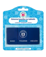 Akcesoria medyczne - Apteczka ABC Dzienna kasetka na tabletki 3 pory dnia niebieska, 1 sztuka - miniaturka - grafika 1