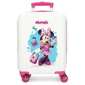 Walizki - Joumma Disney Minnie dobry nastrój walizka kabinowa biała 33 x 50 x 20 cm sztywne tworzywo ABS boczne zapięcie szyfrowe 28,4 l 2 kg 4 koła podwójny bagaż ręczny, biała, walizka kabinowa - miniaturka - grafika 1