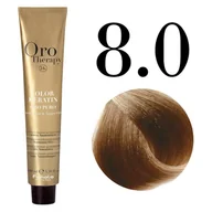 Farby do włosów i szampony koloryzujące - Fanola 8.0 Oro Puro Therapy Keratin Color 100 ML jasny blond HC-18-07 - miniaturka - grafika 1