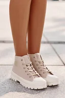 Trampki damskie - Trampki Damskie Z Cholewką Za Kostkę Big Star OO274006 Beżowe-39 - miniaturka - grafika 1