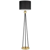 Lampy stojące - Lumina Deco BELFORTE elegancka lampa stojąca czarno-złota abażur czarny E27 - miniaturka - grafika 1
