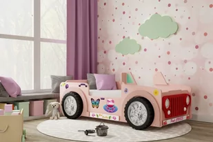 Łóżko samochód JEPP PINK z materacem - Łóżka dla dzieci i młodzieży - miniaturka - grafika 1