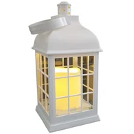 Świece - Latarnia świeca LED ciepłe białe światło 24 cm biała - miniaturka - grafika 1