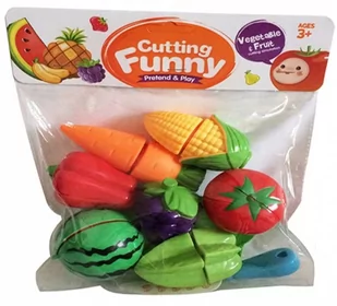 Askato Owoce i warzywa plastikowe do krojenia - Zabawki AGD - miniaturka - grafika 1