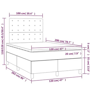 Lumarko Łóżko kontynentalne z materacem i LED czarna ekoskóra 120x200cm - Łóżka - miniaturka - grafika 9