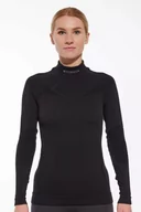 Bielizna sportowa damska - Bluza termoaktywna damska Brubeck Merino Wool LS16650 czarny - miniaturka - grafika 1