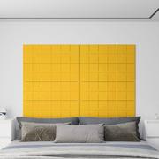 Panele ścienne i boazeria - Panele ścienne, 12 szt., żółte, 90x30 cm, aksamit, 3,24 m² - miniaturka - grafika 1