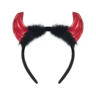 Dodatki do strojów karnawałowych - Godan Opaska rogi diabełka z futerkiem - miniaturka - grafika 1