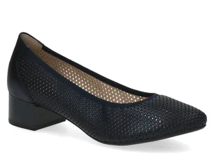 Czółenka damskie skórzane na obcasie granatowe tęgość H Caprice 22501-37 - Czółenka Czółenka damskie skórzane na obcasie granatowe tęgość H Caprice 22501-37 - Czółenka - miniaturka - grafika 1