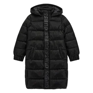 Dziecięcy Płaszcz pikowany zimowy GUESS HOODED PADDED LS JACKET W/ZIP J4BL03WGIW0-JBLK – Czarny - Płaszcze damskie - miniaturka - grafika 1