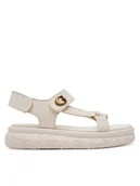 Sandały damskie - Guess Sandały FLJLAN ELE03 Beżowy - miniaturka - grafika 1