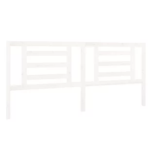 Lumarko Wezgłowie łóżka, białe, 206x4x100 cm, lite drewno sosnowe - Inne meble do sypialni - miniaturka - grafika 3