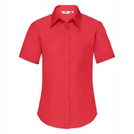 Koszule damskie - Koszula damska z krótkim rękawem z popeliny Czerwony r. 2XL - miniaturka - grafika 1