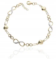 Bransoletki - Złota bransoletka nowoczesna nieskończoność serce infinity PRÓBA 585 - miniaturka - grafika 1