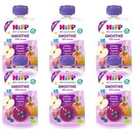 Desery dla dzieci - Hipp Smoothie Mus z owoców i soków po 1. roku jabłka-gruszki-jagody zestaw 6 x 120 ml Bio - miniaturka - grafika 1